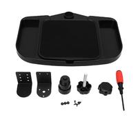 NOENNULL Clamp-On Pad Platform with Storage Compartment, Ergonomic Desk Extender Tray, Adjustable Desk Extender Tray