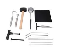 NOENNULL Coconut Opener Tool Set Stainless Steel Coconut Shell Punch Rubber Hammer Set Safe and Easy to Open Young and Mature Coconuts Shell Opener Tool