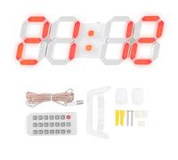 NOENNULL Colourful LED Wall Clock, 3D Digital Wall Clock, Decorative Clocks, Quiet Large Display Number Clock with Temperature and Date, Brightness Clock for Bedroom, Living Room, Office Decoration