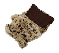 NOENNULL Cute Retro Fashion Pet Leopard Print Cloak Small Dog Plush Jacket for Autumn and Winter Stylish Warm Dog Coat Winter Apparel (L)