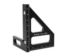 NOENNULL Drawing Line Ruler Woodworking Square Protractor 45 90 Degree Miter Ruler 3D Multi-Angle Measuring Layout Measuring Tool for Engineer Carpenter (Black)