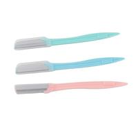NOENNULL Eyebrow Trimmer Stainless Steel Vane/Wing for Precise Shaping and Hair Removal for Women Eyebrow Barber Straight Vane/Wing Barber Straight/for Traveling 3Pcs