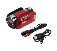 NOENNULL Full HD Digital Camcorder - 2.7 Inch 270° Rotatable LCD Screen, 16X Optical Zoom Video Camera with Night Vision, Webcam Function & External Mic Support (Red)