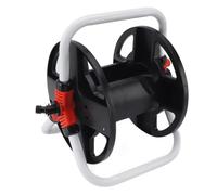 NOENNULL Garden Hose Reel Cart ABS Portable Hose Cart Holder, 15m, 20m Hose, Black