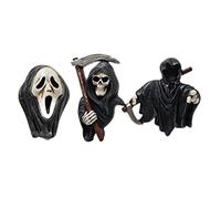 NOENNULL Halloween Skeleton Ghost Car Air Freshener Vent Clamp/Holder Exquisite Resin Material for Car Interior Decor Accessories, Pack of 3