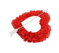 NOENNULL Heart Shaped Ruffled Romantic Hanging Wreath with Through The Heart for Valentine's Proposal Decor