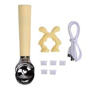NOENNULL Heated Ice Cream Scoop Electric Ice Cream Scoops with LED Display, IP67 Water Proof Professional Ice Cream Scoop Stainless Steel Quick Heating Electric Scoop for Ice Cream (Yellow)
