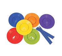 NOENNULL Juggling Plates Set, 6Pcs Juggling Plates for Beginners with 12 Sticks Skill Plate for Game Toys, Fun Classic Spinning Plates Juggling, Circus & Juggling Toys Great for Kids & Adults