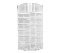 NOENNULL Large Capacity 360 Degree Rotating Lipstick Tower with 53 Slots, Transparent Holder for Lipsticks, Nail Polishes, Brushes and More, Lip Gloss Storage Organizer