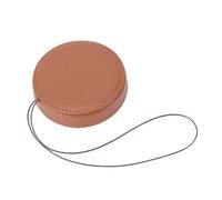 NOENNULL Leather Camera Lens Cap, Lens Protective Cap Retro Lens Cap PU Leather Lens Cover with Anti Loss Rope Fit for Mini 99 Instant Camera (Brown)