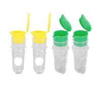 NOENNULL Lemon Squeezer, Pack of 4, Lemon Squeezer, Screw Cap, Manual, Plastic, Lime, Compact Juicer, Citrus Juicer with Lid, for Squeezing Lime for