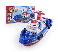 NOENNULL Light Up Boat Toy with Sounds - Colorful Fire Dept Model Ship with Music Light Water Spray - Kids Toy Boat for Imaginative Play - Kids Birthday Party Favor