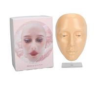 NOENNULL Makeup Practice Face Board, 5D Reusable Silicone Makeup Mannequin Face, Eye Makeup Practice Face for Makeup Beginner or Professional Enthusiasts (White)