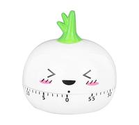 NOENNULL Mechanical Kitchen Timer, Cute Timer for Kids, Manual Wind Up Countdown with 55 Minutes, for Classroom, Home, Learning and Cooking (White)