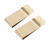 NOENNULL Metal Money Clips Durable Credit Card Holders for Men, Scratch-Resistant Wallets for Organizing Cash and ID Cards, 2Pcs Stainless Steel Clips Suitable for Any Occasion (Gold)