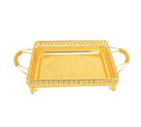 NOENNULL Metal Serving Tray for Food Snack Fruit Vintage European Style Large Rectangular Serving Platters Multipurpose Food Tray Decorative Platter for Party Table Cente