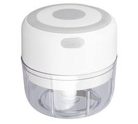 NOENNULL Mini Electric Garlic Chopper USB Rechargeable 100ml Stainless Steel Mill for Kitchen Eco-friendly Material (White)
