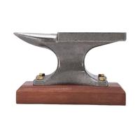 NOENNULL Mini Jewelry Anvil with Wooden Base, 500g Cast Steel Bench Anvil for Metal Forging, Jewelry Making, Watch Repair, Crafting, and Blacksmithing Tools