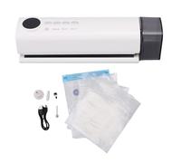 NOENNULL Mini Vacuum Sealer, Portable Cordless Vacuum Sealer Multifunctional Automatic Food Sealers Vacuum Packing Machine with Adjustable Temperature, Rapid Sealing for Snack Bags (Beige)