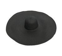 NOENNULL Oversized Straw Sun Hat for Women with Wide Brim Floppy, Lightweight and Breathable Packable Beach Hat for Sun Protection, Suitable for Most (A Black)