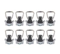 NOENNULL Pack of 10 L Rail Bolt Fittings with D-Ring, High Performance L Rail Rail Mounting Fitting with a Load Capacity of 600 kg, L Rail Accessories for Van Pickup Truck (Grey)