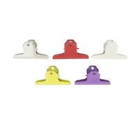 NOENNULL Pack of 5 Colorful Paper Clips Metal Bull Hinge Clips Wall Hanging Heavy Duty with Spring Large Bull Paper Office School Stationery Documents