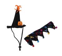 NOENNULL Pet Halloween Pumpkin Hat Cute Adjustable Costume for Cats and Small/Medium Dogs for Fun Party Days or Christmas - Felt Cloth Material (Skeleton Shaped)