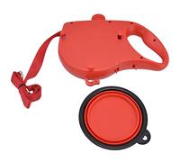 NOENNULL Pets Lightweight Portable Small Dog Leash Multifunction Hollow Inside for Travelers, Plastic/9.1 X 6.7 X 2.0in (Red)