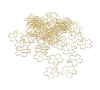 NOENNULL Portable Small Lovely Metal Paper Clips 50pcs Cute Shape Office File Classification Decoration Organize Paper Clips with Slip for Bookmarks