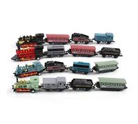 NOENNULL Pull Back Simulation Steam Train Model Toy Kit Simulation Retro Steam Toy Kit Pull Back with 4 Different Types Mini Train Model Steam Model Toys Educational Toy for Boys and