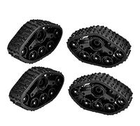 NOENNULL RC Car Rubber Crawler Tire Wheel Set for WPL 1/16 Military Truck, Durable and Efficient RC Accessory for Rough Roads, 4pcs