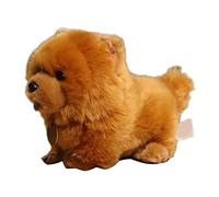 NOENNULL Realistic Pomeranian Plush Toy Cute Brown Pomeranian Stuffed Animal Plush Toy Kids Soft Dog Pillow Home Decoration (As shown in the figure)