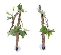 NOENNULL Reptile Corner Branch Terrarium Plant Decoration with Suction Cup for Climbing Amphibian Lizards and Snakes