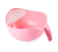 NOENNULL Rice Wash Strainer, Efficient, Comfortable Design for Easy Cleaning, Fruit, Vegetables, Kitchen, Mother's Day Gift, Plastic, 29 x 20 x 15 cm (Large Pink)
