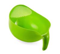 NOENNULL Rice Wash Strainer, Efficient, Comfortable Design for Easy Cleaning, Fruit, Vegetables, Kitchen, Mother's Day Gift, Plastic, 29 x 20 x 15 cm (Large Green)