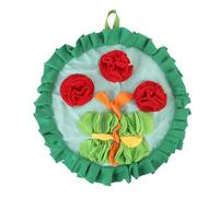 NOENNULL Sniffing Mat for Small Dogs, Three Red Floral Pattern Feeding Mat, Interactive Feeding Game Toy for Puppies, Slow for Dogs for Foraging Skills