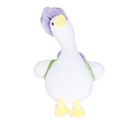 NOENNULL Soft Duck Plush Toy, Cute Thick Body, Luminous Eyes, Flower Hats, Backpacks for and Adults (Purple)