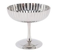 NOENNULL Stainless Steel Ice Cream Cups, Stainless Steel Dessert Cup High Foot Design Metal Ice Cream Cup for Pudding Snacks Yogurt Dessert Bowls for Home Use (Vertical Stripe Cup)