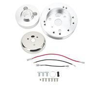 NOENNULL Steering Wheel Hub Adapter Polished for Flaming River Strong Bearing Silver Aluminum (A 8.7x9.1in)