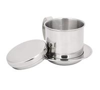 NOENNULL Vietnamese Coffee Filter, Stainless Steel Coffee Pot, Drip Infusion Cup, Teapot, No Paper Needed, Drip Pot, Machine Filter (Bright Silver)