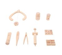 NOENNULL Wooden Doctor Play Set for Kids, 18-Piece Toy with Medical Bag for Toddlers Ages 3-5, Educational Role Play & Girls