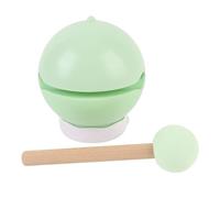 NOENNULL Wooden Fish Night Light, Adjustable Brightness Rechargeable Whale Bedside Lamp with Knock Hammer for Bedroom, Living Room (Green)