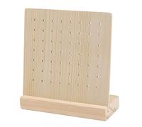 NOENNULL Wooden Pegboard Earrings Display Stand, Wood Earring Stud Display Stand, Earrings Holder Organizer, Earring Display Pegboard with Stable Base for Selling and Craft Shows (28 Pairs)