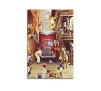 Nörman Rockwëll Road Block Artwork Poster Canvas Room Aesthetic Wall Art Prints Home Modern Decor 20x30inch(50x75cm)