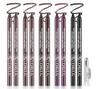 Noerrors 10pcs Brown Black Gel Eyeliner Set, Waterproof Smooth Easy to Color Creamy Plum Eyeliner Pencil for Mature Eyes, Highly Pigmented Matte Shimmer Eye Liner for Older Women with Sharpener