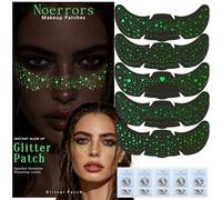 Noerrors 10pcs Glow in the Dark Glitter Freckles Face Tattoo for Festival | 5 Styles Sparkle Neon Temporary Tattoos Stickers for Rave Accessories,Natural Fake Freckles Makeup for Women, Party Supplies