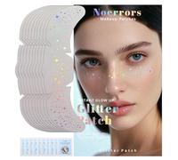 Noerrors 10pcs Holographic Multichrome Glitter Freckles Face Tattoo, Waterproof Sparkle Faux Freckle Face Glitter Patches, Cute Star Metallic Temporary Tattoo 04 Makeup Accessories Festival Rave