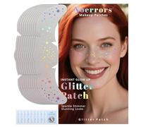 Noerrors 10pcs Holographic Multichrome Glitter Freckles Face Tattoo, Waterproof Sparkle Faux Freckle Face Glitter Patches, Cute Star Metallic Temporary Tattoo 05 Makeup Accessories Festival Rave