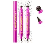 Noerrors 2 Colors Freckle Stamp Pen, Magic Faux Freckles Stamp with Soft Dots Pen for Natural Lifelike Look, Waterproof Long Lasting Fake Freckles Marker Stain Sun-Kissed Makeup #Light&Dark Brown