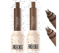 Noerrors 2 Colors Freckle Stamp Pen, Waterproof Fake Freckles Tattoo Magic Lifelike Quick Dry Long Lasting Liquid Faux Freckle Stain Tint for Women Girls Natural Sunkissed Makeup #Dark & Light Brown